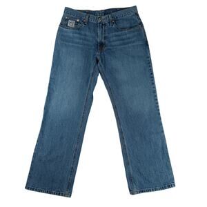Cinch White Label Jeans Mens 34X30 Blue Wash Relaxed Fit Straight Leg Western
